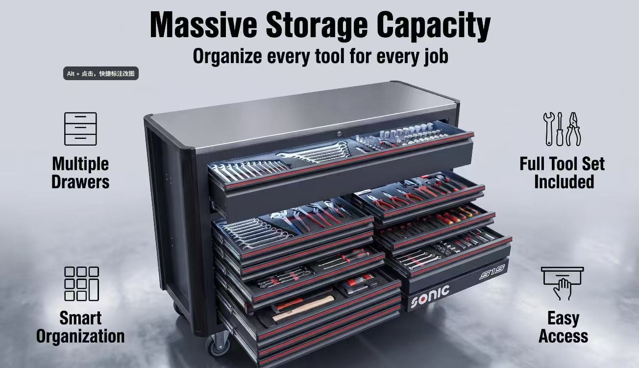 Heavy Duty Rolling Tool Box Large Capacity Workshop Tool Cabinet