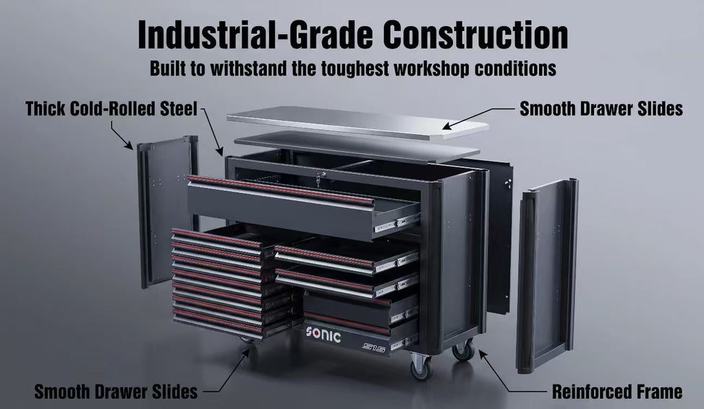 Heavy Duty Rolling Tool Box Large Capacity Workshop Tool Cabinet