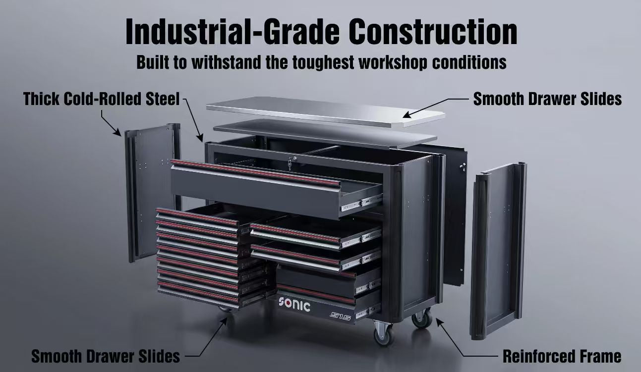Heavy Duty Rolling Tool Box Large Capacity Workshop Tool Cabinet