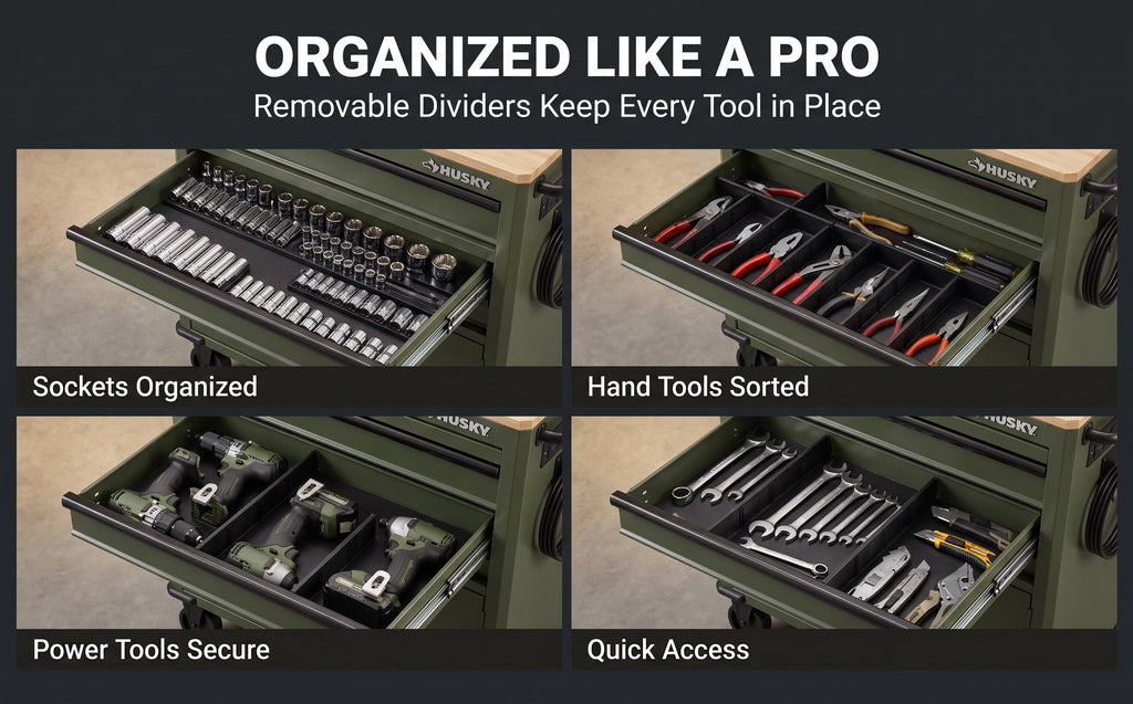 Heavy Duty Rolling Tool Box Large Capacity Workshop Tool Cabinet