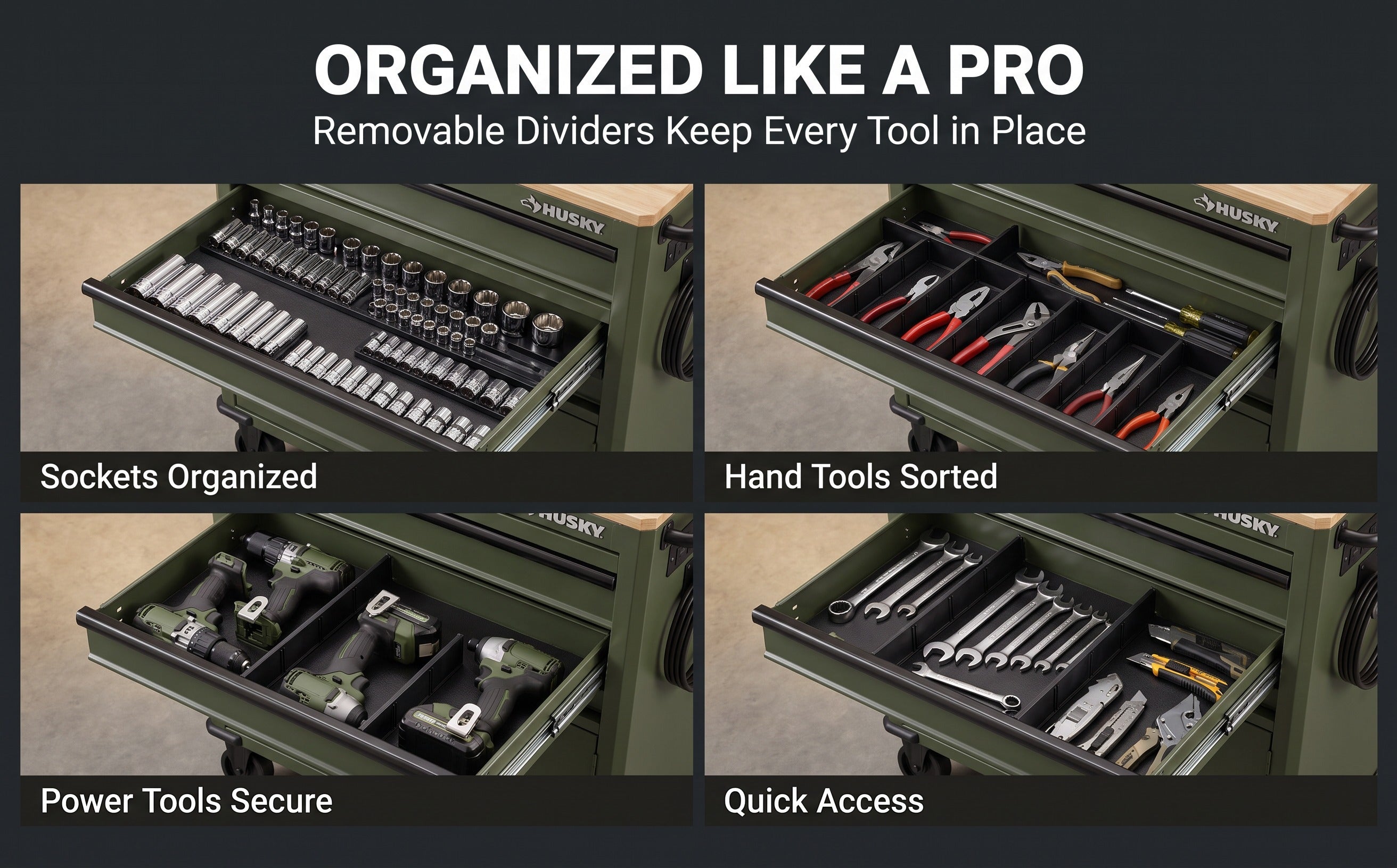 Heavy Duty Rolling Tool Box Large Capacity Workshop Tool Cabinet