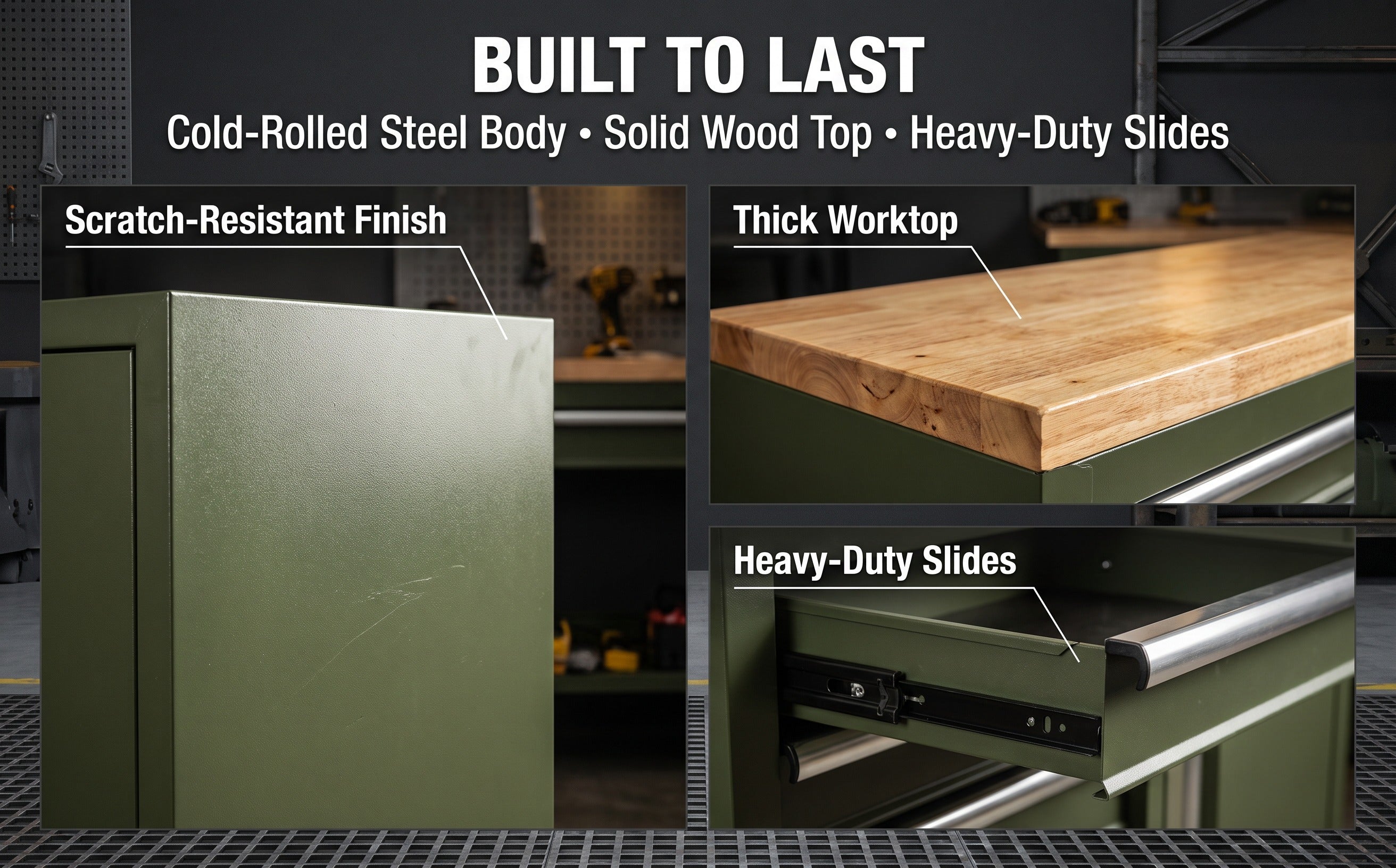Heavy Duty Rolling Tool Box Large Capacity Workshop Tool Cabinet