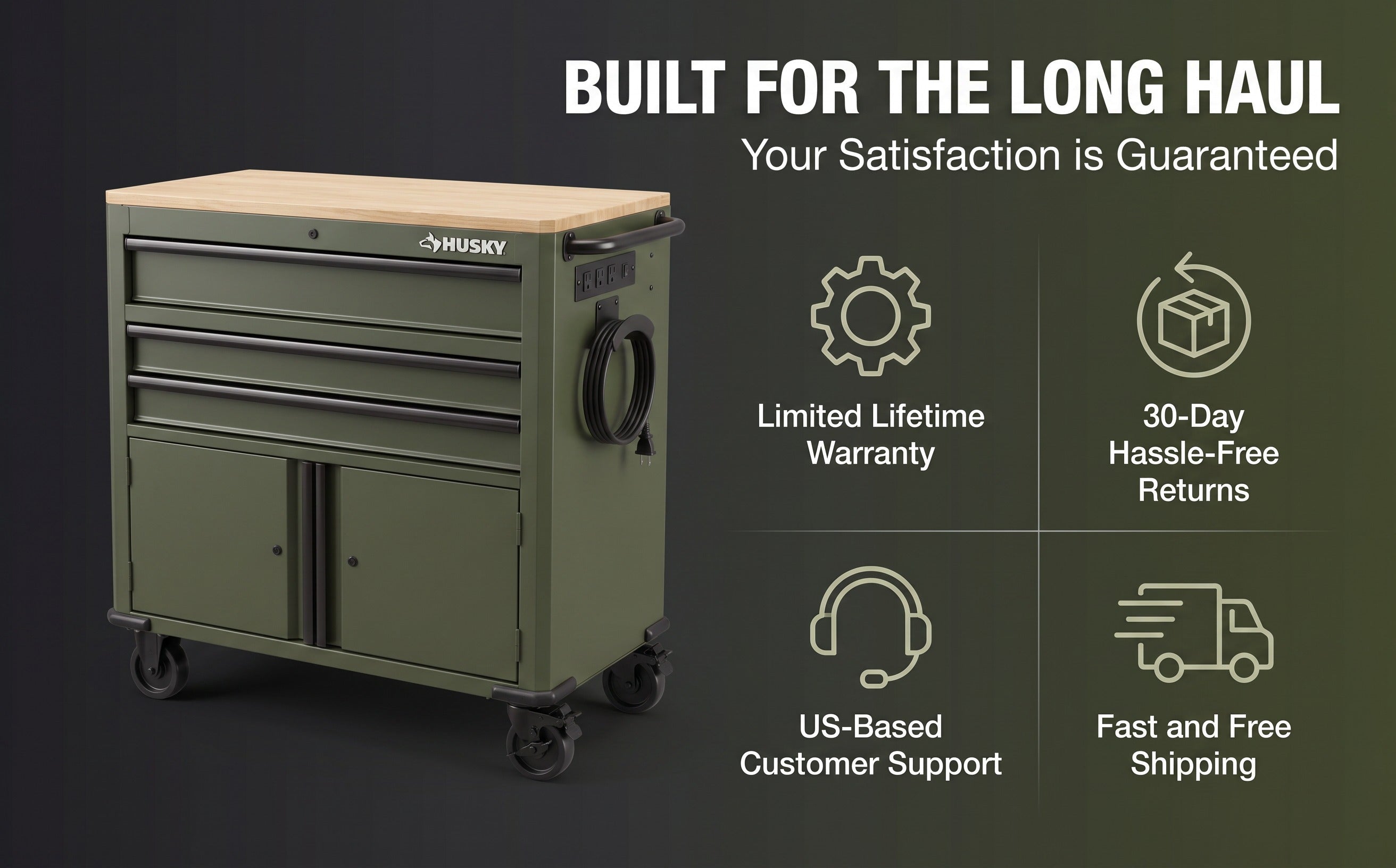 Heavy Duty Rolling Tool Box Large Capacity Workshop Tool Cabinet